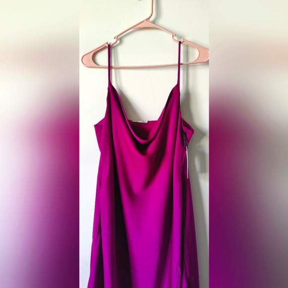 NWT DEX Fuschia  Berry Satin Slip Dress - Picture 5 of 10